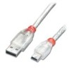 0.5m  USB 2.0 Cable - Type A to Mini-B, Transparent