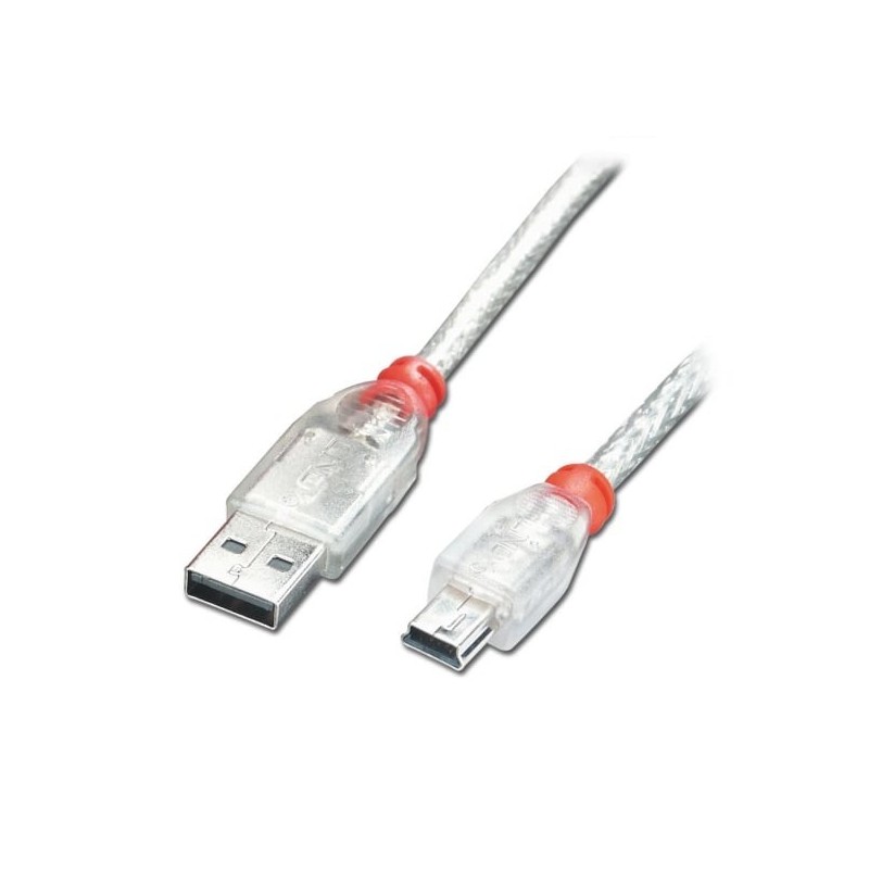 2m USB 2.0 Cable - Type A to Mini-B, Transparent