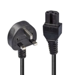 2m Mains UK 3 Pin Plug to Hot Conditioned IEC C15 Power Cable – Kettle Lead