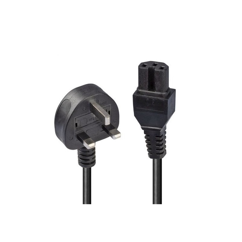 2m Mains UK 3 Pin Plug to Hot Conditioned IEC C15 Power Cable – Kettle Lead 2m Mains UK 3 Pin Plug to Hot Conditioned IEC C15 Power Cable – Kettle Lead