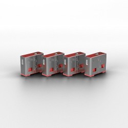 Lindy USB Port Blocker - Pack of 4, Colour Code  Pink