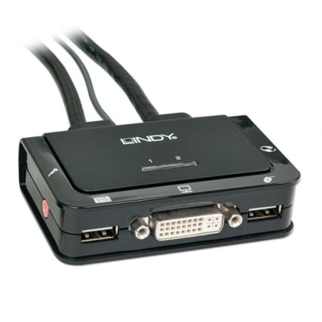 2 Port DVI-D Single Link, USB 2.0 and Audio KVM Switch Compact