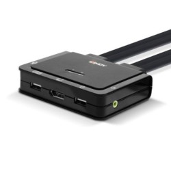 2 Port DisplayPort 1.2, USB 2.0 and Audio Cable KVM Switch
