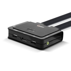 2 Port DisplayPort 1.2, USB Type C, USB 2.0 and Audio Cable KVM Switch