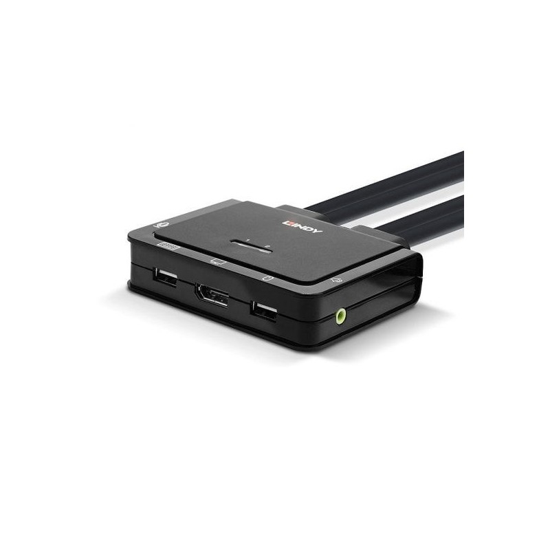 2 Port DisplayPort 1.2, USB Type C, USB 2.0 and Audio Cable KVM Switch 2 Port DisplayPort 1.2, USB Type C, USB 2.0 and Audio Cable KVM Switch
