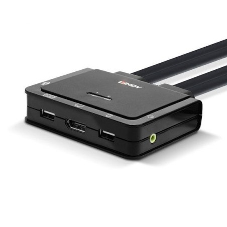 2 Port DisplayPort 1.2, USB Type C, USB 2.0 and Audio Cable KVM Switch