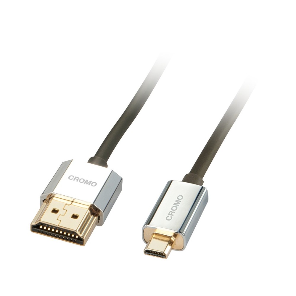 Lindy 1m CROMO Slim High Speed HDMI to Micro HDMI Cable with Ethernet