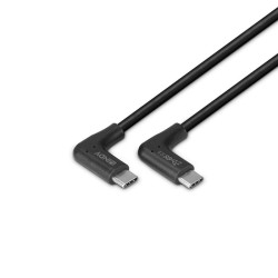 Lindy 1m USB 3.2 Right-Angled USB-C to Right-Angled USB-C Cable, 10Gbps