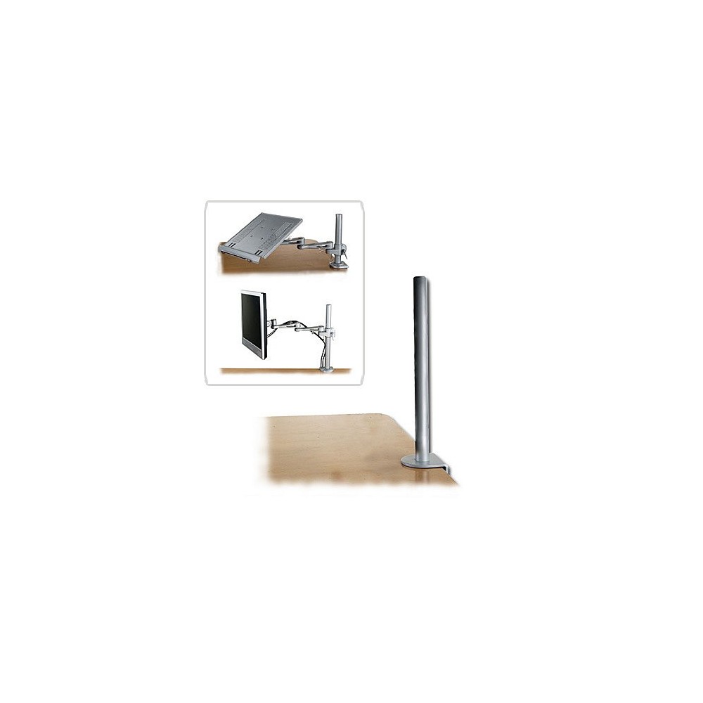 Lindy 450mm Desk Clamp Pole, Silver